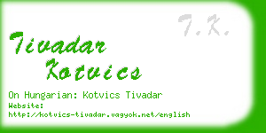 tivadar kotvics business card